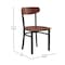 Flash Furniture Metal Dining Chair with Walnut Wood Seat & Back XU-DG6V5B-WAL-GG - alternate 4